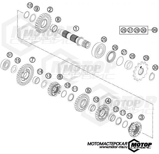 KTM Enduro 250 XC 2013 TRANSMISSION II - COUNTERSHAFT