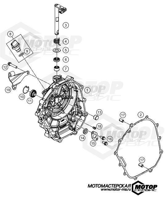 KTM Supersport RC 200 B.D. w/o ABS 2020 CLUTCH COVER