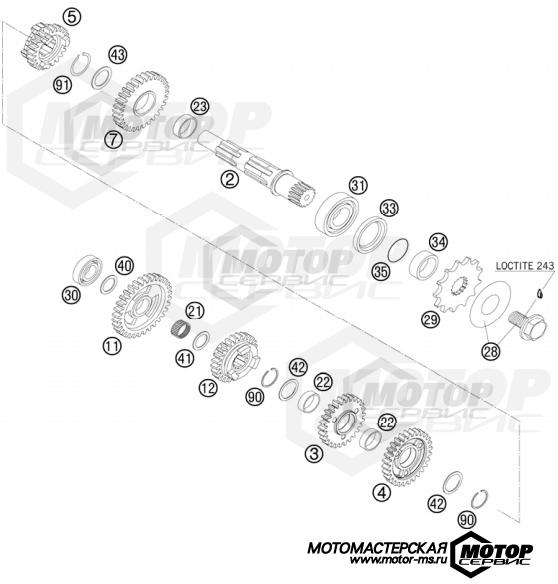 KTM MX 250 SX-F 2009 TRANSMISSION II - COUNTERSHAFT