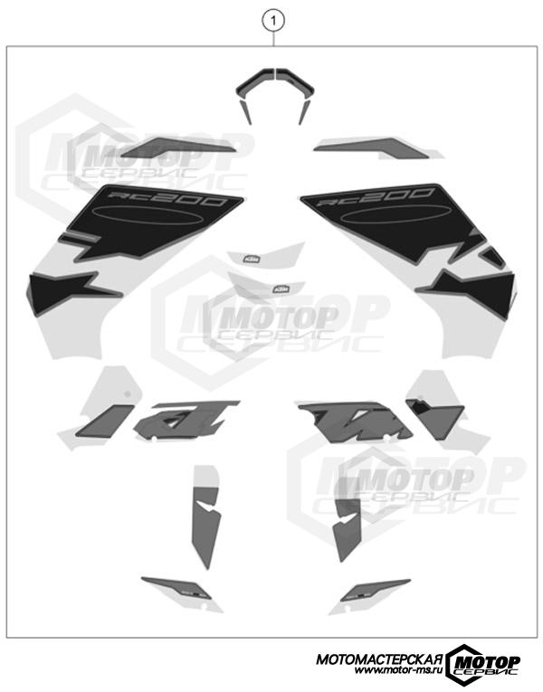 KTM Supersport RC 200 B.D. ABS Black 2022 DECAL