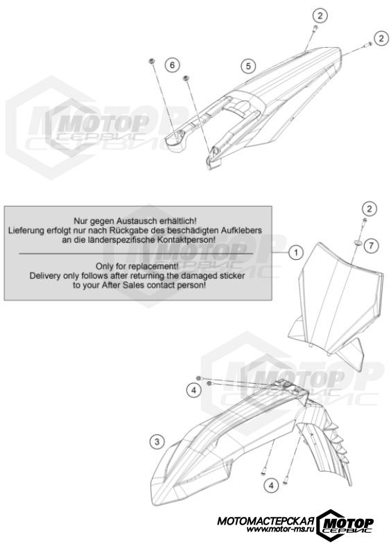 KTM MX 125 SX 2023 MASK, FENDERS