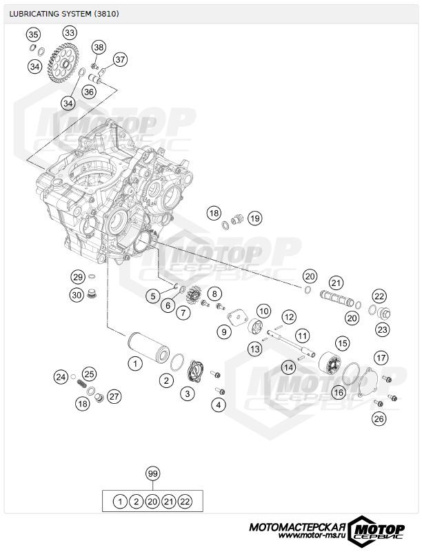 KTM Enduro 250 EXC-F 2025 LUBRICATING SYSTEM KTM Enduro 250 EXC-F 2025 LUBRICATING SYSTEM